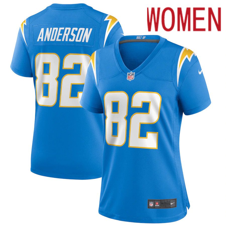 Women Los Angeles Chargers #82 Stephen Anderson Nike Powder Blue Player Game NFL Jersey->women nfl jersey->Women Jersey